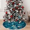 Yioniii Blue Butterflies and Flowers Floral Print Pattern 30 Inch Christmas Tree Skirt with Snowflakes,Traditional Christmas Tree Mat Layers for Xmas Party DecorationBlue view 1