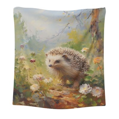 CAPITUNEISKINEPA Hedgehog Blanket Gifts Polyester Blanket Blanket Throws for Couch 50" x 60"