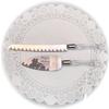 Aaron's Etching Personalized Wedding Stainless steel Cake Knife and Server Set and Glass Champagne Flutes Set for Wedding Decor with Motorcycle view 2