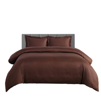 1 Piece Zipper Clouser Palatial King Size Stripe Duvet Cover Chocolate Size Stripe Duvet Cover Size Palatial King 120x98