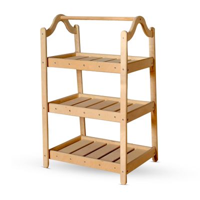 Montessori Clothing Rack and Wardrobe Set | Premium Kids Wood Furniture | Toddler Dress Up Station | Child Room Clothing Organizer (Clothes Cabinet)