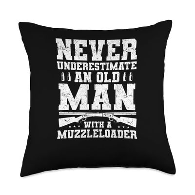 Muzzleloader Accessories Funny Flintlock Muzzleloader Throw Pillow, 18x18, Multicolor