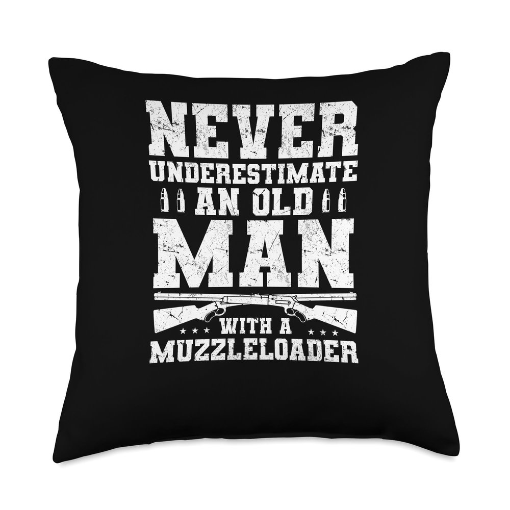 Muzzleloader Accessories Funny Flintlock Muzzleloader Throw Pillow, 18x18, Multicolor