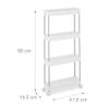 Relaxdays Niche Trolley, 4 Shelves, Narrow Kitchen & Bathroom Cart, HxWxD: 88 x 41.5 x 23.5 cm, Rolling Shelf, White, 88 x 41.5 x 14.5 cm view 4