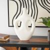 Deco 79 Paper Mache Decorative Vase Abstract Double Handle Centerpiece Vase, Flower Vase for Home Decoration 11" x 4" x 17", Beige view 3
