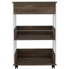 Tuhome Verona Kitchen Cart, Three Shelves, Four Casters view 3