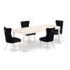 East West Furniture DODA5-LWH-24 5 Piece Dining Table Set Includes a Rectangle Wooden Table with Butterfly Leaf and 4 Polyester Fabric Upholstered Chairs, 42x78 Inch, linen white view 1