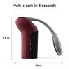 Rabbit Vertical Corkscrew Wine Opener with One-Pull Design, Foil Cutter Included, Easy to Use Manual Lever, Durable Stainless Steel Spiral, Black view 2