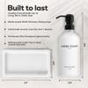 White Glass Soap and Lotion Dispenser Set with Tray by Brighter Barns - Hand Soap Dispenser Bathroom Set & Stainless Steel Pump for Home, Vacation Rental - Modern Bathroom Accessories & Decor (White) view 3