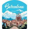 Barcelona Spain Design A Souvenir Decorative Flat Magnet 2-Inch view 1