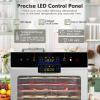 SUCISENI Food Dehydrator Machine 1000W 18 Trays Stainless Steel Commercial Food Dehydrated Dryer with 24H Timer Touch-Control LED Display, Compact Size for Home Jerky Herbs Meat Beef Fruit Vegetables view 3