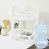 Pearl Metal HC-134 Dish Drainer, Rack, Basket, 2 Tiers, Made in Japan, Tableware, White view 2