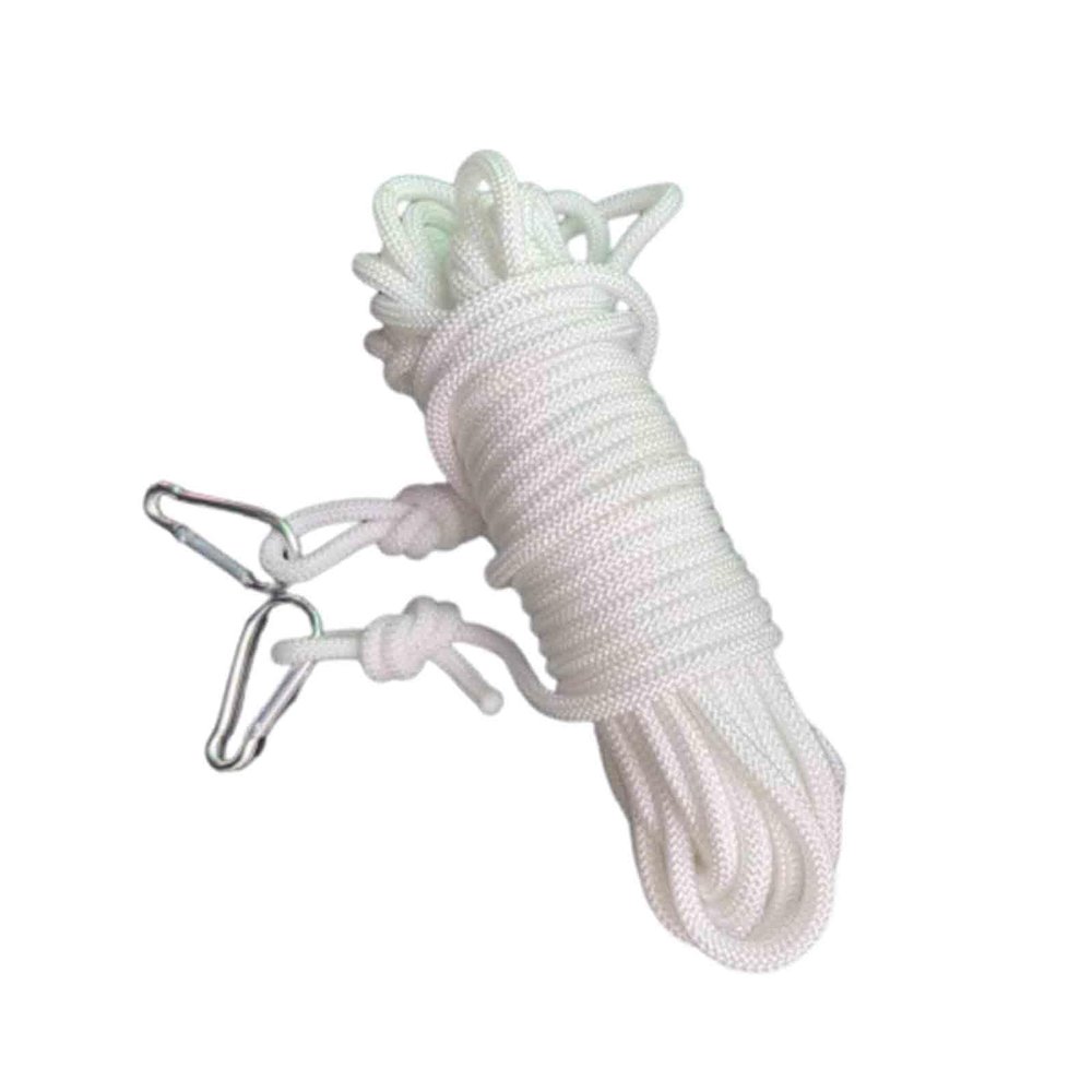 JUSHZ Washing Line Rope Clotheslines Clothesline Clothes Line Clothes Lines for Outside Strong Thick Clamp Thick Rope Outdoor Drying The Quilt Anti-Slip Windproof (10.5mm 15m,White)