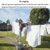 JUSHZ Washing Line Rope Clotheslines Clothesline Clothes Line Clothes Lines for Outside Strong Thick Clamp Thick Rope Outdoor Drying The Quilt Anti-Slip Windproof (10.5mm 15m,White) view 4