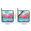 2 PCS Pot Holders for Kitchen Heat Resistant Potholder Flamingo Bird Hot Pad Washable Potholders for Cooking Square Trivet for Baking Non-Slip Oven Pot Holder Set with Hanging Loops 8"  8" view 2