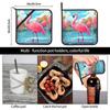 2 PCS Pot Holders for Kitchen Heat Resistant Potholder Flamingo Bird Hot Pad Washable Potholders for Cooking Square Trivet for Baking Non-Slip Oven Pot Holder Set with Hanging Loops 8"  8" view 3