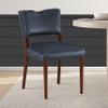NewCosmos Bryson Midnight Blue Faux Leather Dining Chair - Retro Modern, Set of 2 view 1