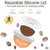 VIVI SKY Reusable Coffee Capsule Lids Work with N*espresso Pods Vertuoline,Food Grade Silicon Caps Used for Every Sizes of Reusable Vertuoline Pod Refillable Capsule (Silicon Vertuoline Lids- 2PCS) view 2