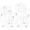 ANram Counter Height Solid Wood Barstool with Linen Upholstered Cushion, with Wood Legs and Natural Textured Linen Upholstery for Kitchen view 4
