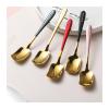 HEXEH Spoons Ice Cream Dessert Spoon Household Kitchen Tableware Spoon Stainless Steel Delicate Coffee Small Spoon Electroplating Beautiful Spoon Dessert Spoon (Color : Gold/2pcs) view 3