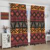 AuiMzoo Traditional African Tribal Curtains, African Mud Cloth Inspired Tribal Boho Pattern Geometric Elements Window Treatments, Decorative Curtains for Bedroom Living Room52X84 Inch view 4