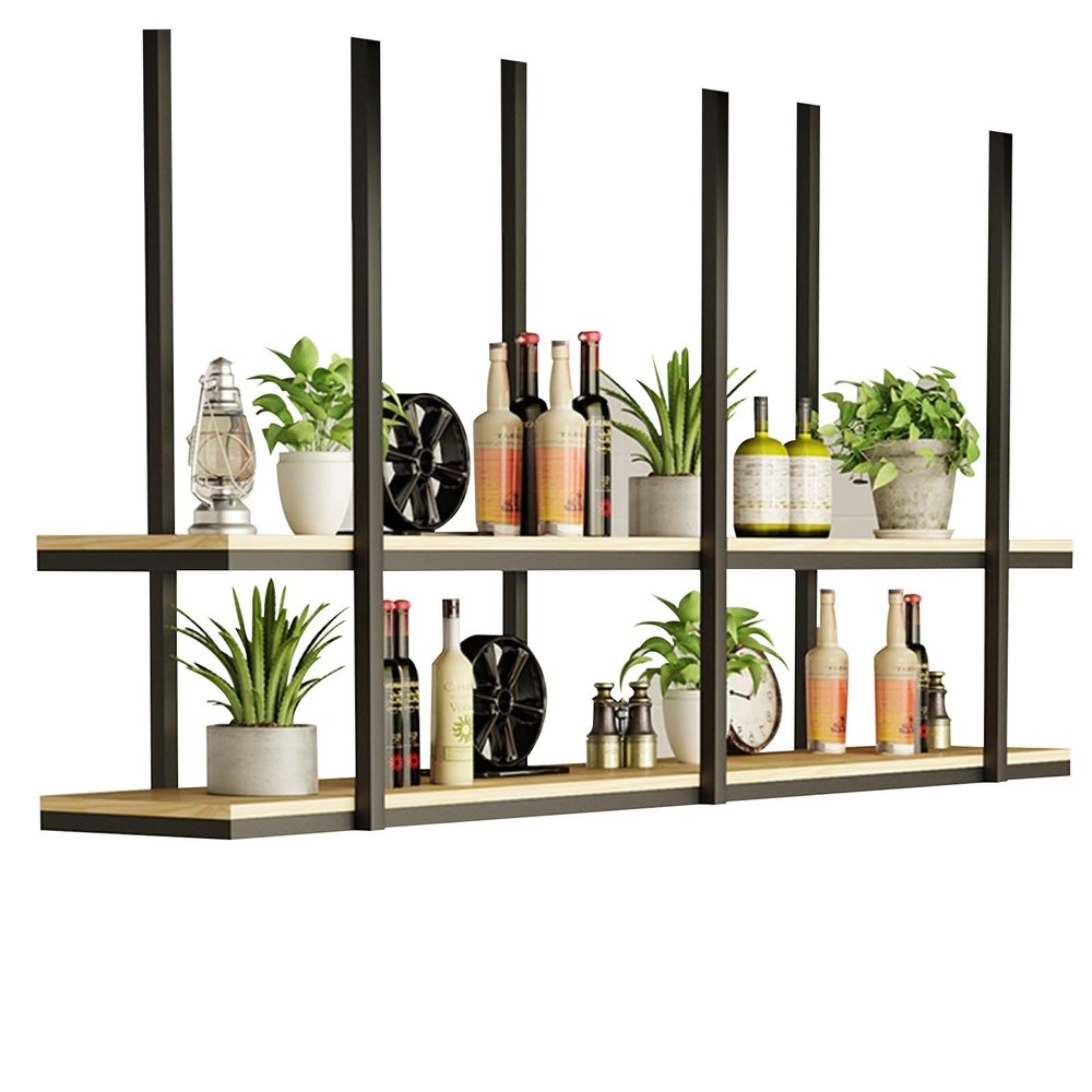 Ceiling Mount Shelf Kitchen Bar Shelves for Wall, Hanging Storage Shelf for Plants Books Wine Bottle Holder Floating Organizer Shelf with Wall Mount, Flower Stand Pot Pan Shelves (Size : 120x30x80cm