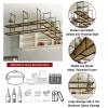 Ceiling Mount Shelf Kitchen Bar Shelves for Wall, Hanging Storage Shelf for Plants Books Wine Bottle Holder Floating Organizer Shelf with Wall Mount, Flower Stand Pot Pan Shelves (Size : 120x30x80cm view 4