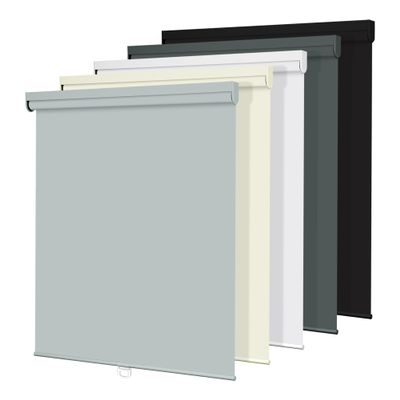 HOTSOON Blackout Roller Shades Cordless Color-Matched Roller Window Blinds Spring System Simple Style Thermal Insulated Roll Up Shades for Home Office, Gray, 52" W x 68" H