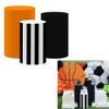 ellteecz Black Basketball Cylinder Plinth Covers for Boys Sports Birthday Party Pedestal Stand Tablecloth Stretchy Fabric Cover Baby Shower Banquets Festa Parties Favors Decorations 13''24'' view 1