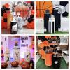 ellteecz Black Basketball Cylinder Plinth Covers for Boys Sports Birthday Party Pedestal Stand Tablecloth Stretchy Fabric Cover Baby Shower Banquets Festa Parties Favors Decorations 13''24'' view 3