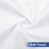 homing Round Fabric Fitted Tablecloth, Elastic Waterproof Oil Proof Table Cloth, Washable Polyester Table Cover Fits 36"-44" Round Tables for Outdoor Picnic Dinner, White view 2