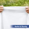 homing Round Fabric Fitted Tablecloth, Elastic Waterproof Oil Proof Table Cloth, Washable Polyester Table Cover Fits 36"-44" Round Tables for Outdoor Picnic Dinner, White view 3