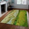 CIHCOHOME Impressionism Style Collection Area Rug Green Garden and Cloud Modern Design Easy Care Ideal for High Traffic Areas in Living Room Bedroom 2'x3' view 1