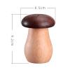 TOPINCN Toothpick Holder, Cute Mushroom Shaped Toothpick Holder Box Wood Container Portable Tooth Picks Container for Home Decoration Tabletop Restaurant view 2