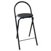 Folding Bar Stool, Counter Folding Stool, with 100lb Capacity Folding Chairs, for Adult Round Kitchen Dining Room Stool (Color : Black, Size : 75cm/30in) view 1