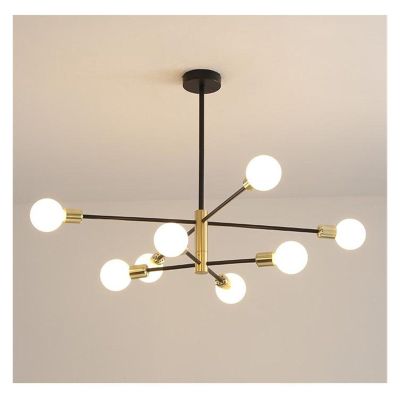 Modern Chandelier, Matte Black Sputnik Chandelier 12 Lights Adjustable Modern Chandelier Compatible with Dining Room V-intage Industrial Ceiling Lighting Fixtures Compatible with Kitchen Island Hallwa