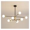 Modern Chandelier, Matte Black Sputnik Chandelier 12 Lights Adjustable Modern Chandelier Compatible with Dining Room V-intage Industrial Ceiling Lighting Fixtures Compatible with Kitchen Island Hallwa view 1