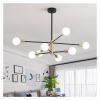 Modern Chandelier, Matte Black Sputnik Chandelier 12 Lights Adjustable Modern Chandelier Compatible with Dining Room V-intage Industrial Ceiling Lighting Fixtures Compatible with Kitchen Island Hallwa view 4