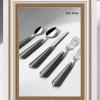 20 Piece Western Cutlery Set with Pearlescent Handles,Knife, Fork, and Spoon SetSet for 4 (Iron gray) view 3