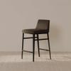 NADAAL STUDIOS Spencer Counter Stool, Fully Upholstered, Low Back, Charcoal Grey view 1