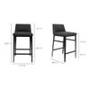 NADAAL STUDIOS Spencer Counter Stool, Fully Upholstered, Low Back, Charcoal Grey view 2