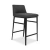 NADAAL STUDIOS Spencer Counter Stool, Fully Upholstered, Low Back, Charcoal Grey view 3