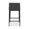 NADAAL STUDIOS Spencer Counter Stool, Fully Upholstered, Low Back, Charcoal Grey view 4