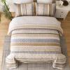 WONGS BEDDING Boho Quilt Set King Size, Brown Bohemian 3 Pieces Fall Quilt Sets, Lightweight Bedspread Coverlet Bedding Set for All Season (104"x90") view 3