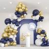 136pcs Navy Blue Gold White Balloons Garland Arch Kit,18 12 10 5 Inch Different Sizes Pack Party Latex Balloons for Valentines Day Birthday Holiday Party Decorations view 1