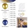 136pcs Navy Blue Gold White Balloons Garland Arch Kit,18 12 10 5 Inch Different Sizes Pack Party Latex Balloons for Valentines Day Birthday Holiday Party Decorations view 2