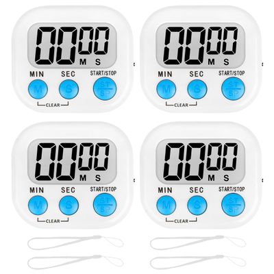 ZILLEEN Classroom Timer for Kids Teachers 4 Pack Digital Timers, White