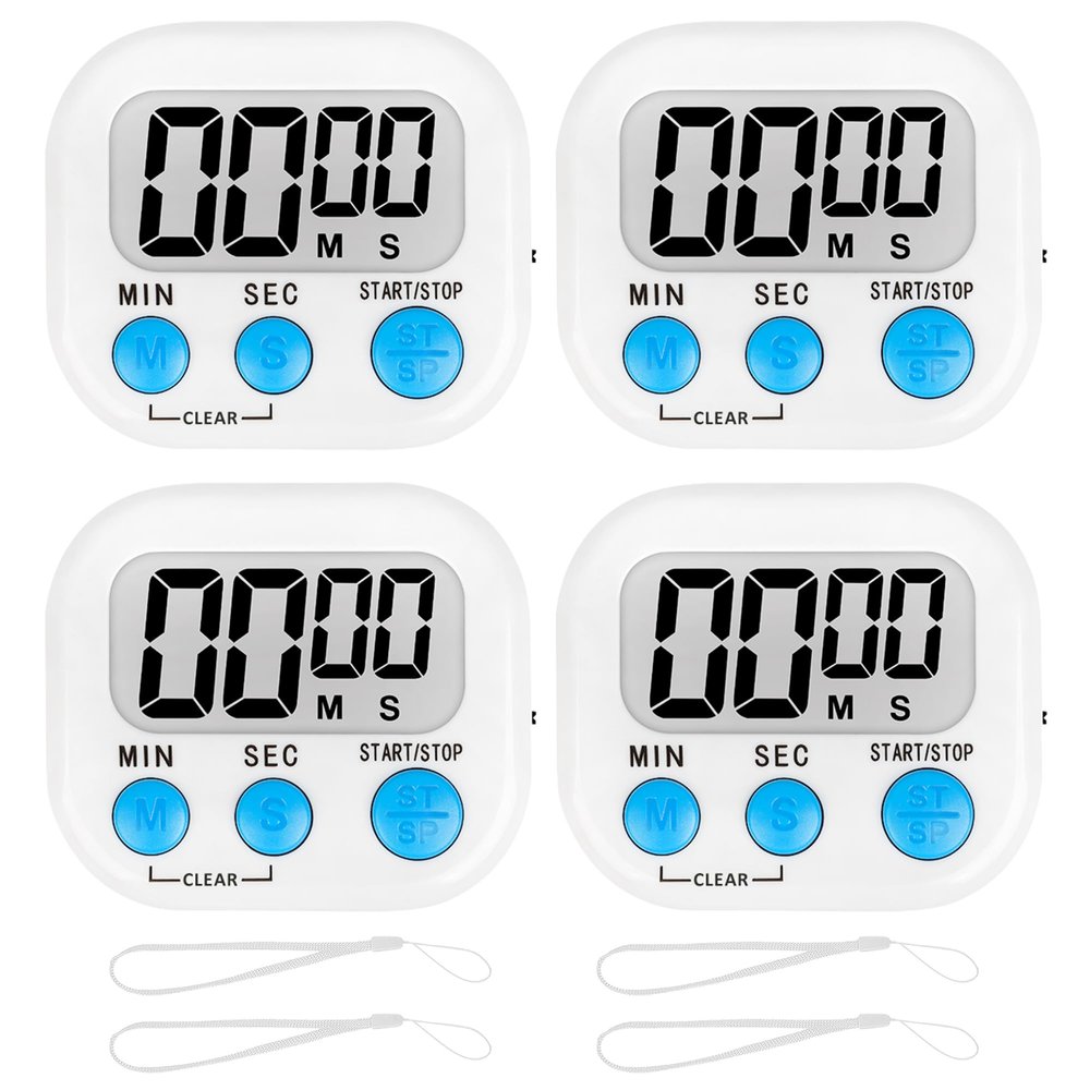 ZILLEEN Classroom Timer for Kids Teachers 4 Pack Digital Timers, White