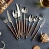 44-piece Wood Silverware Set Flatware Set for 4 Huanghuali Wood Handle Silverware,304 Stainless Steel Flatware Cutlery Set Ideal for family dinners,entertaining guests, holiday gift-giving view 1