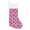 Christmas stocking pink with precious stones print view 1